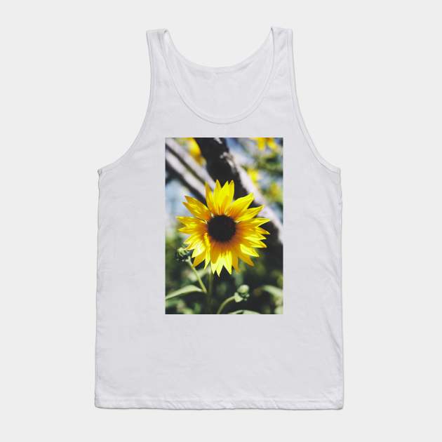 Vintage Style summer Sunflower Photo Tank Top by Designtigrate